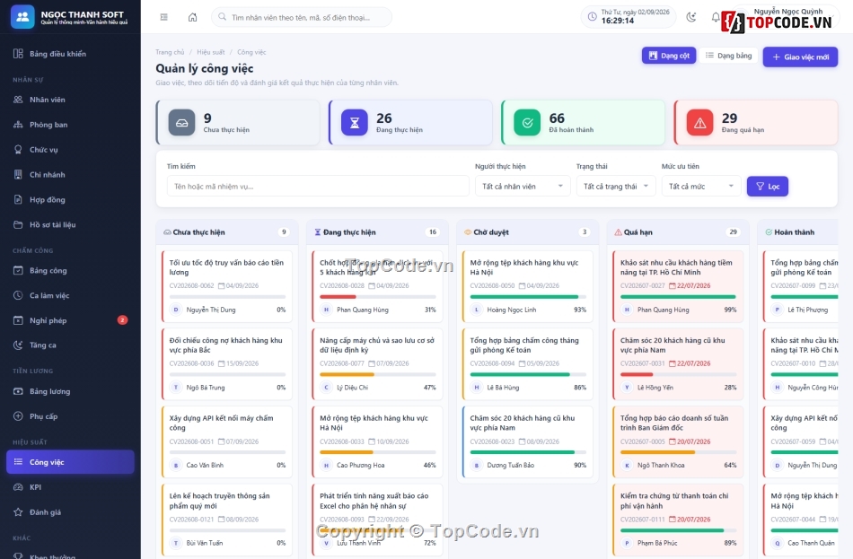 HRM,Topcode Quản Lý Nhân Sự,quản lý nhân sư,phần mềm quản lý nhân sự chấm công tính lương